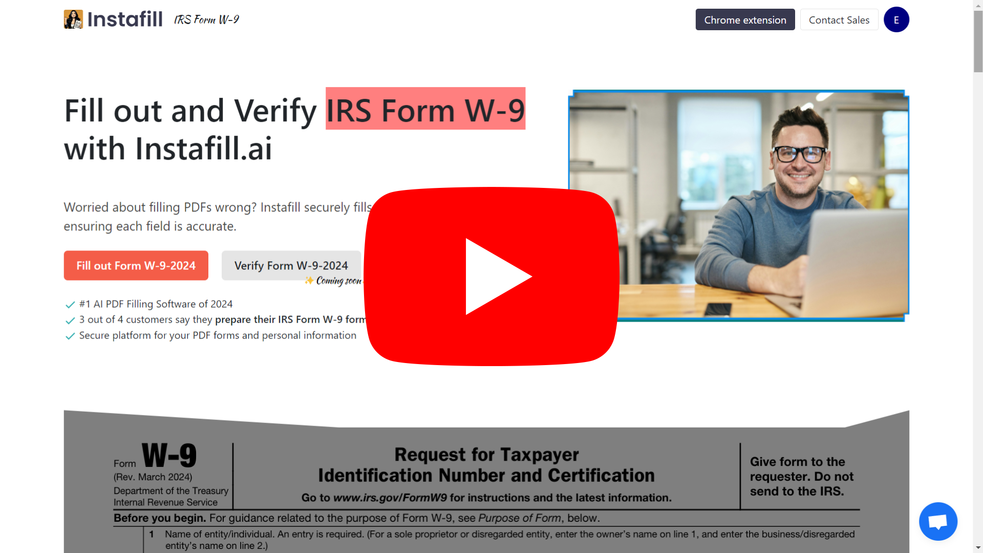 How to fill form W-9 with Instafill AI in 27 seconds